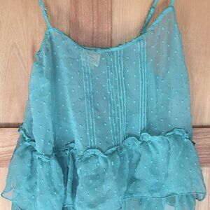 Belle Du Jour XL Sheer Romantic Tank Ruffles